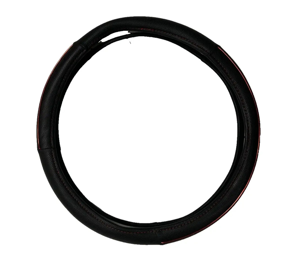 Steering Wheel Cover Black with Red at the Side for Steering Wheel Protection by Unbranded