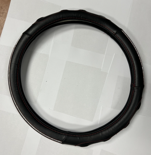 Universal Steering Wheel Cover Black with Silver at the Side for Protection