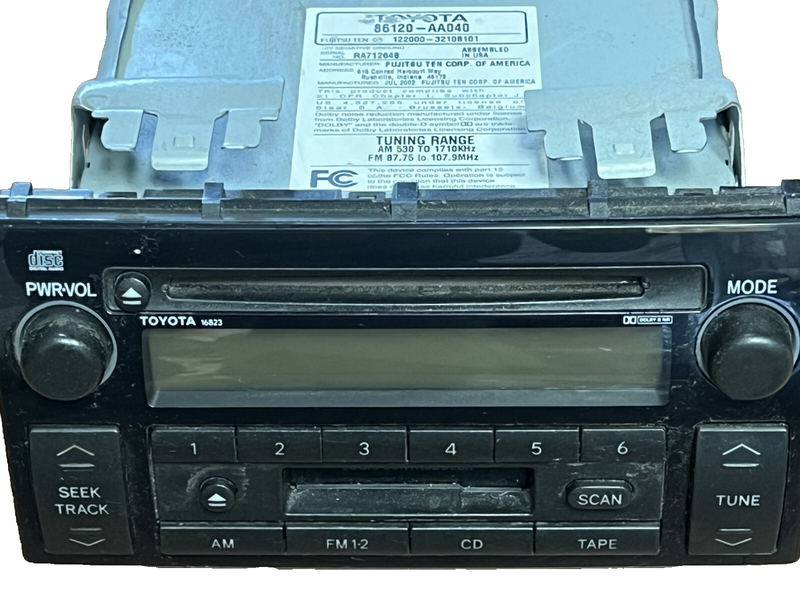 02-05 Toyota Camry AM FM CD Player Radio Receiver 86120 AA040, 122000 3210B101