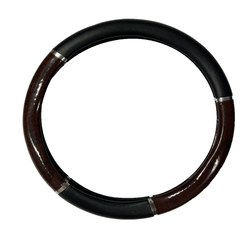 Universal Steering Wheel Cover Black Dark Brown for Steering Wheel Protection