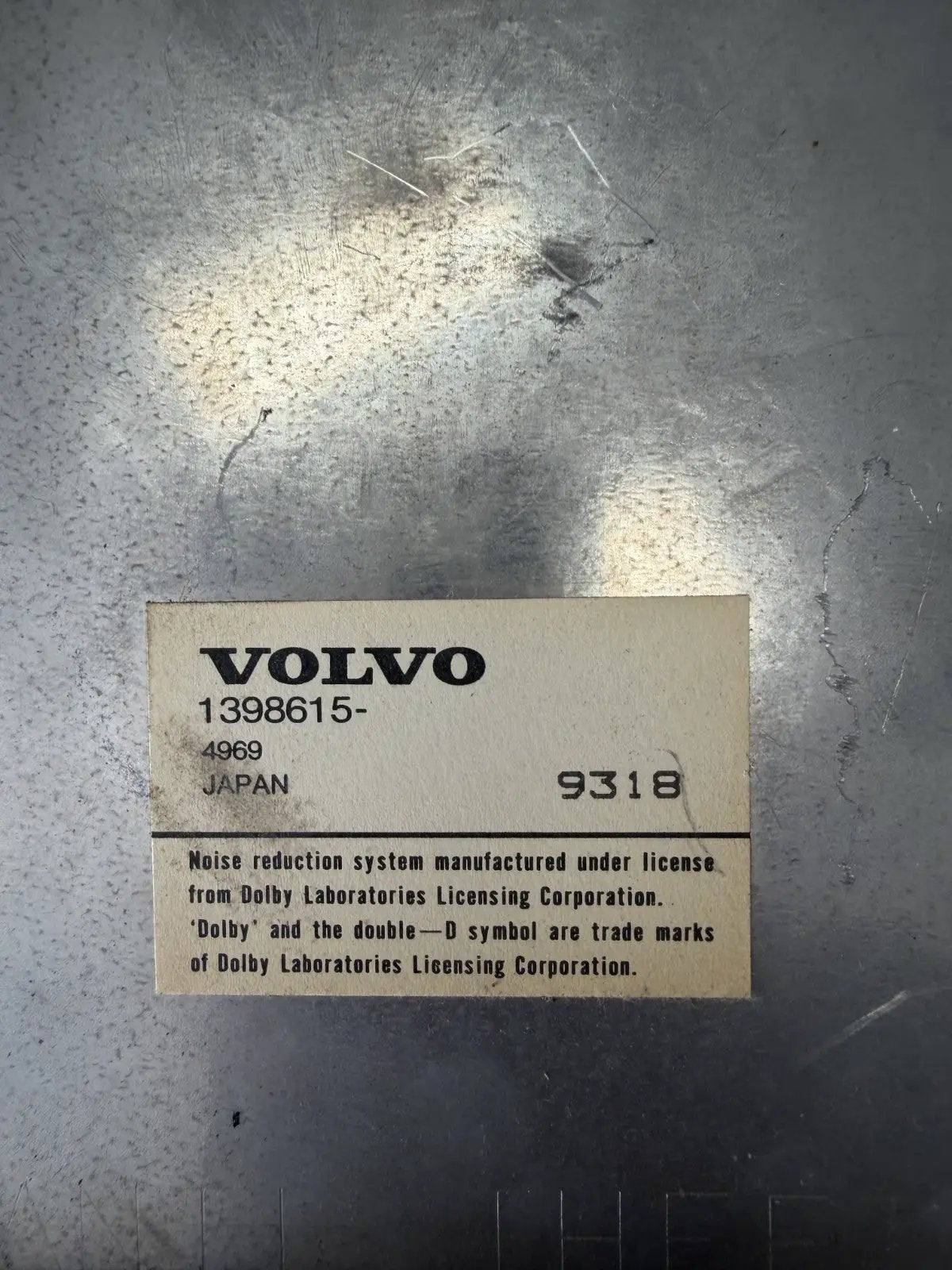 1993-1997 Volvo 740 940 Radio Cassette Player Receiver 1398615 4969 Black by Volvo