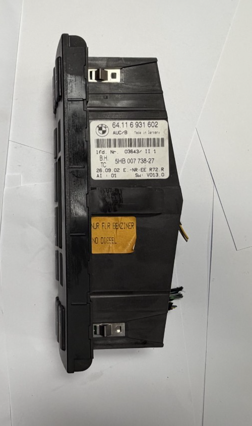 2001-2005 BMW 325i 330i AC Heater Climate Control Unit 64 11 6 931 602 Black by BMW