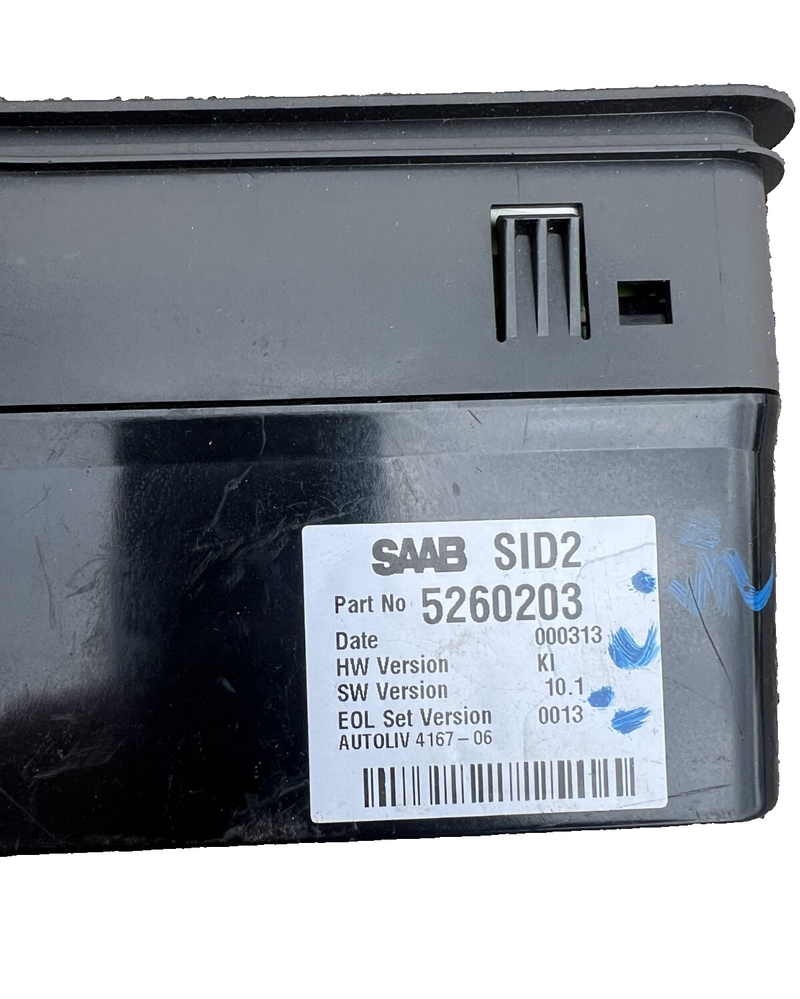 1998 1999 2000 2001 2002 2003 Saab 9-3 SID2 Information Clock Radio Display