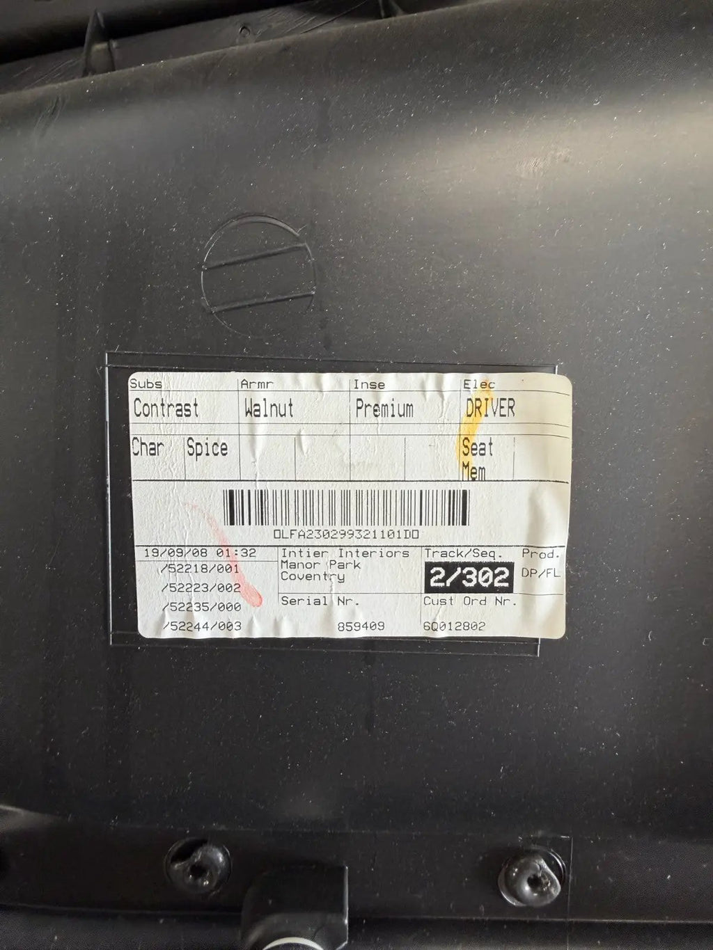 2009-2015 Jaguar XF XFR X250 Front Left Driver Side Interior Door Panel Black by Fomoco