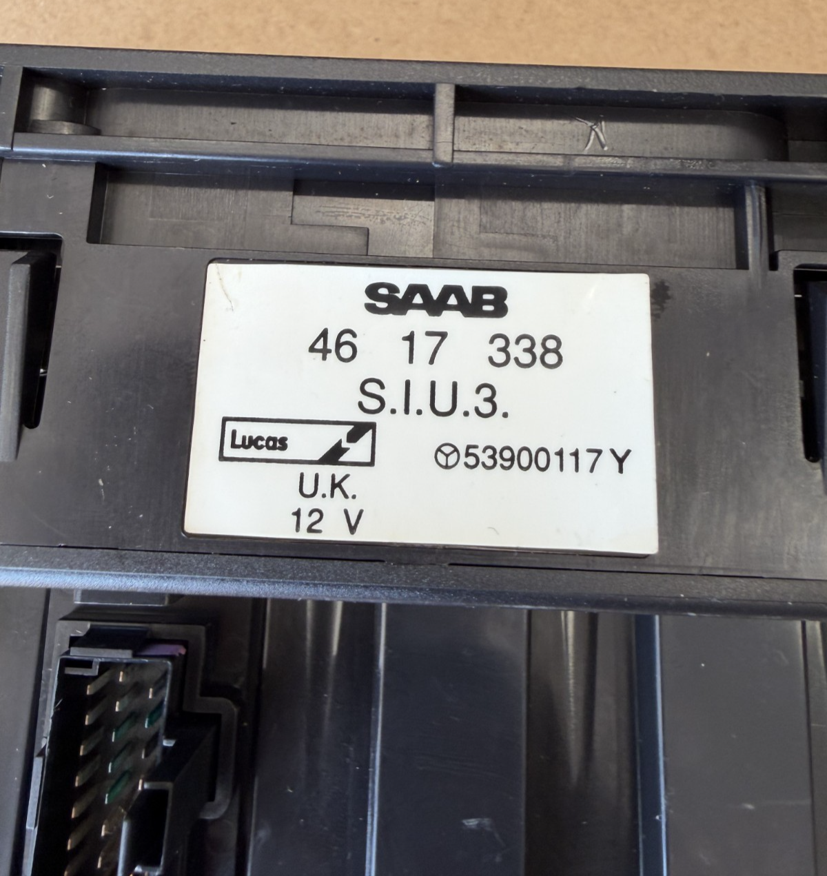 1994-1998 Saab 900 Clock Information Display Screen Panel 46 17 338 Black