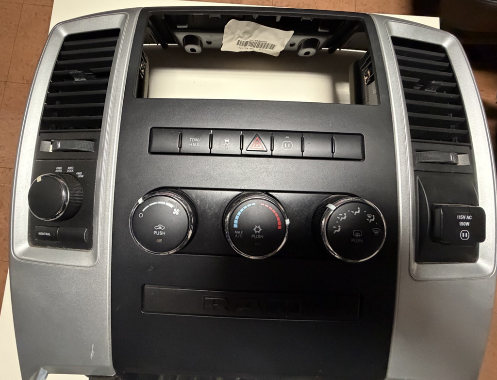 2009-2012 Dodge Ram 1500 Center Dash Radio Bezel Trim 55111290AC, 68026057AC