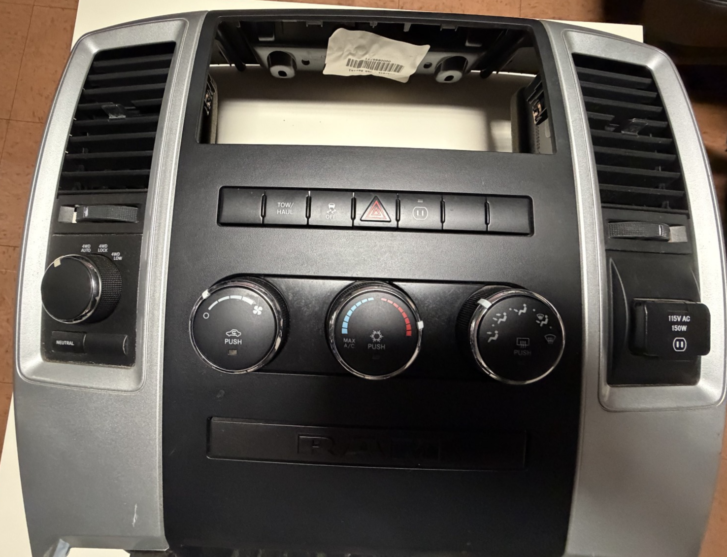 2009-2012 Dodge Ram 1500 Center Dash Radio Bezel Trim 55111290AC, 68026057AC