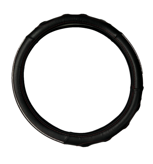 Universal Steering Wheel Cover Black with Silver at the Side for Protection