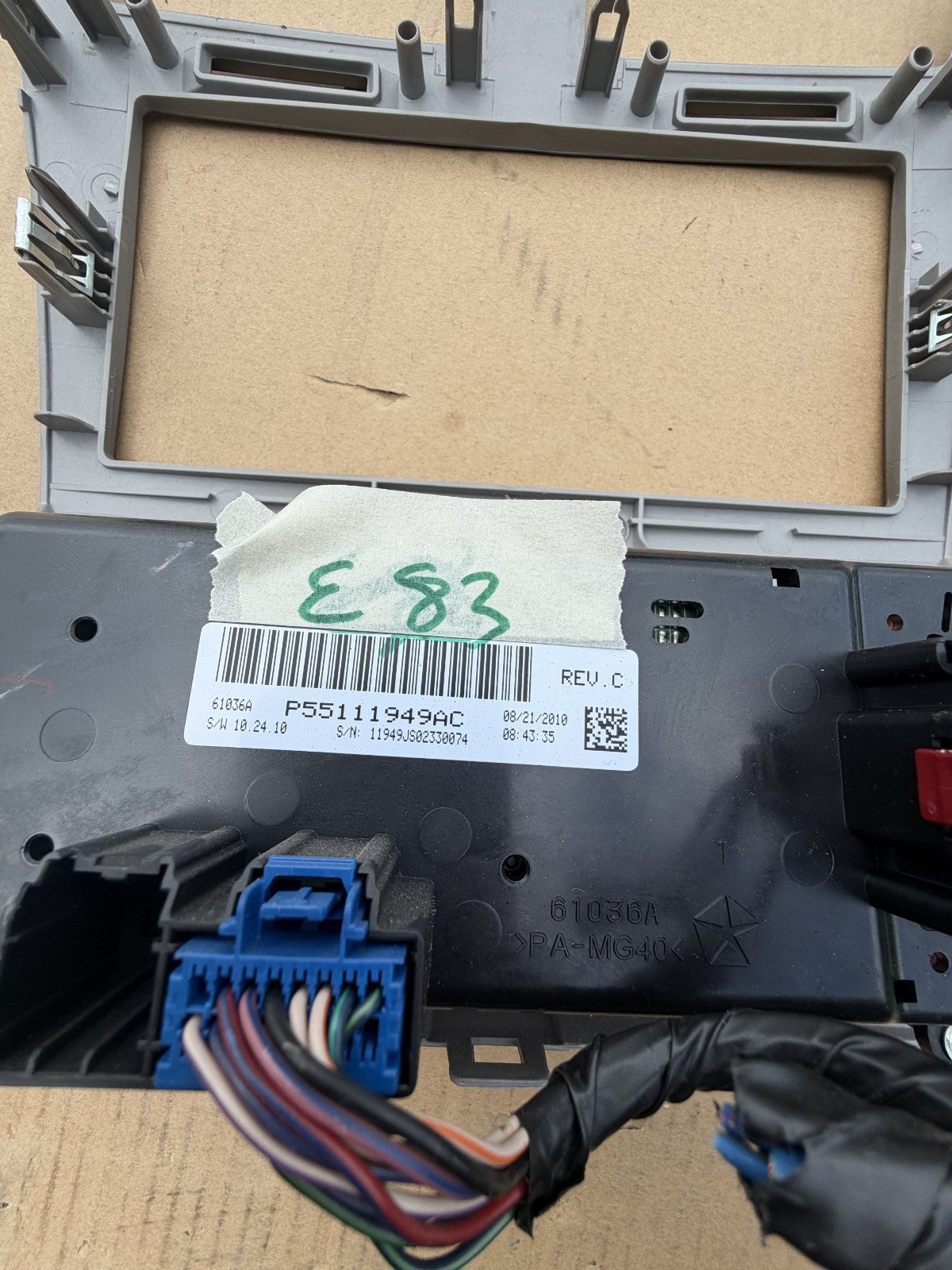 2008-2010 Dodge Avenger Radio AC Climate Control Bezel Panel 55111949AC