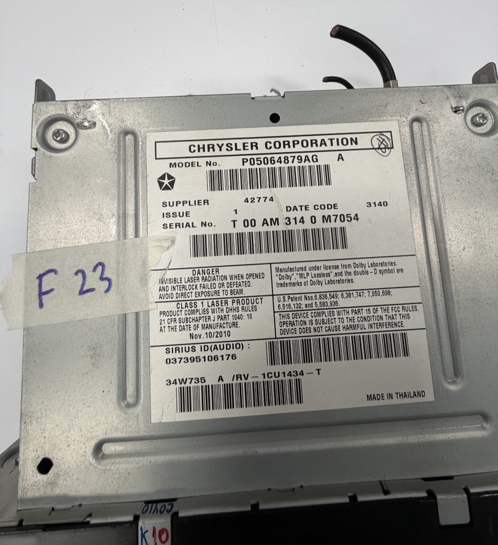 AM FM CD Player Radio Receiver 05064879AG fits 2008-2011 Chrysler Town & Country