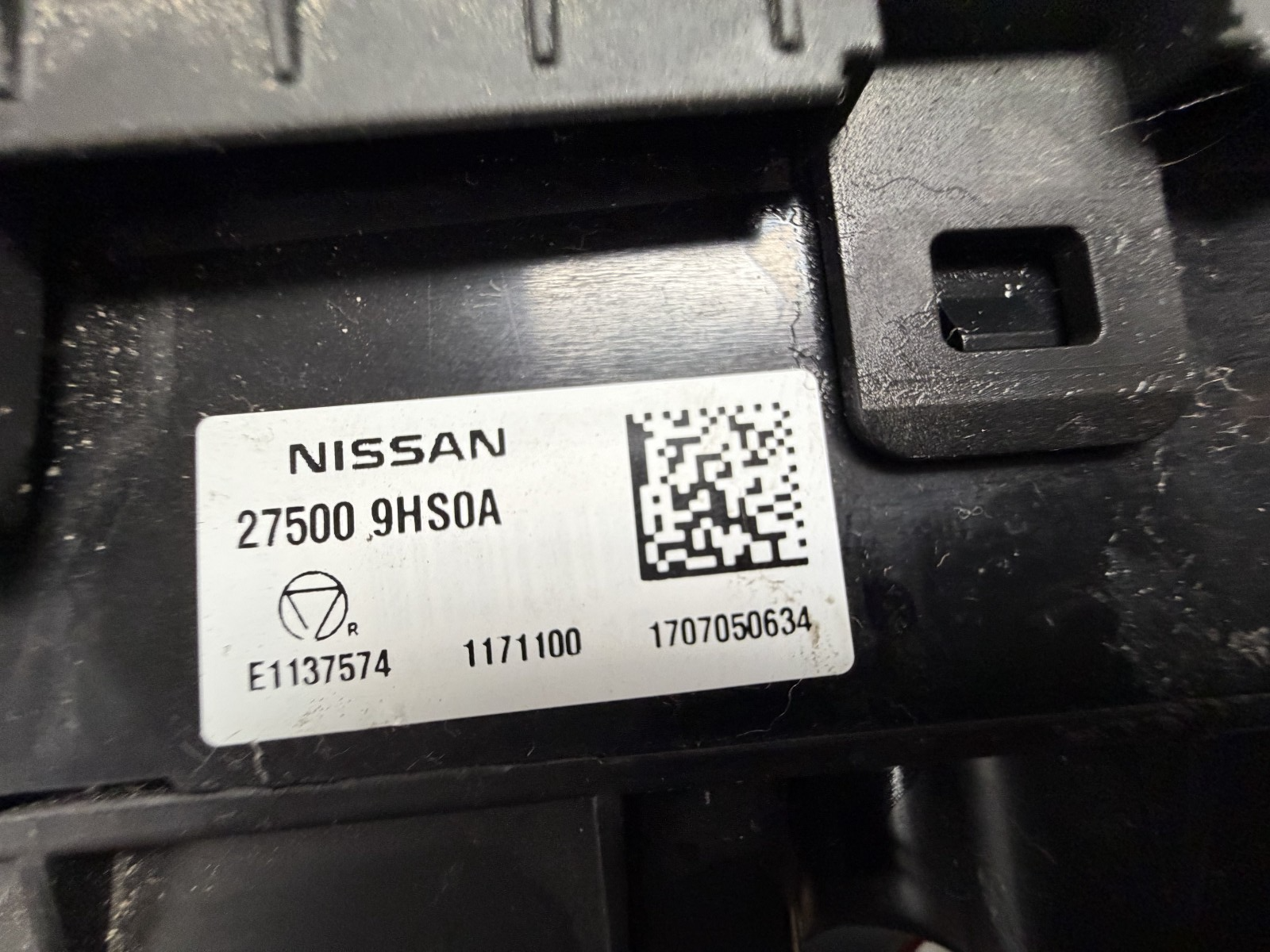 2016-2018 Nissan Altima HVAC AC Switch Climate Control Module Panel 27500 9HS0A