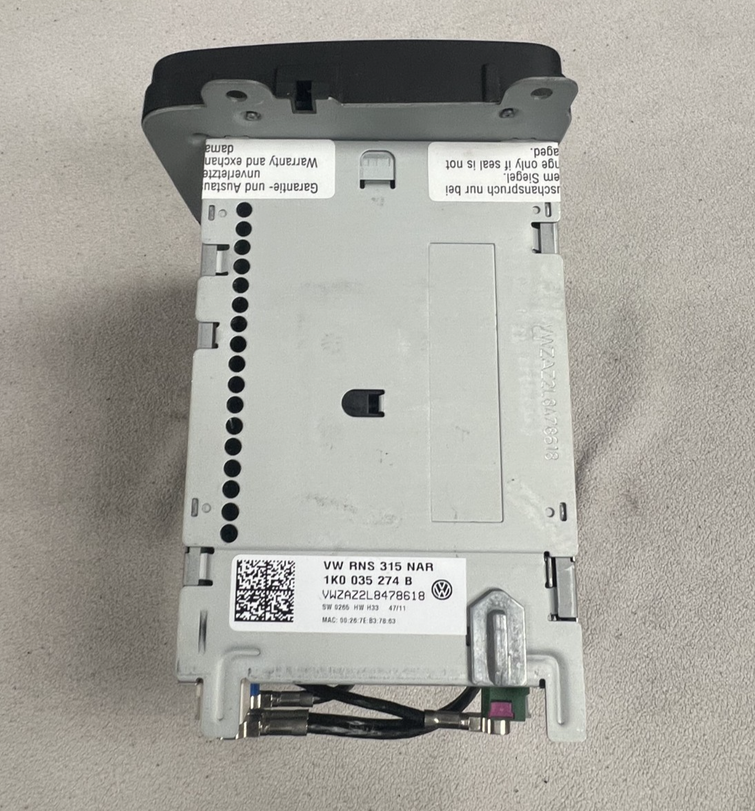 Navigation CD Satellite Screen Radio 1K0 035 274 B fits 09-17 Volkswagen Tiguan