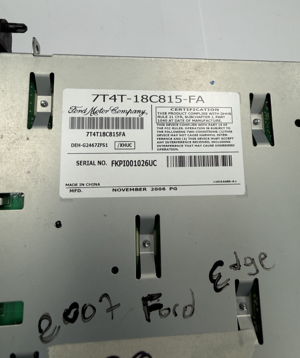 Radio AM FM 6 CD Player Receiver 7T4T18C815FA fits 07 2007 Ford Edge Lincoln MKX