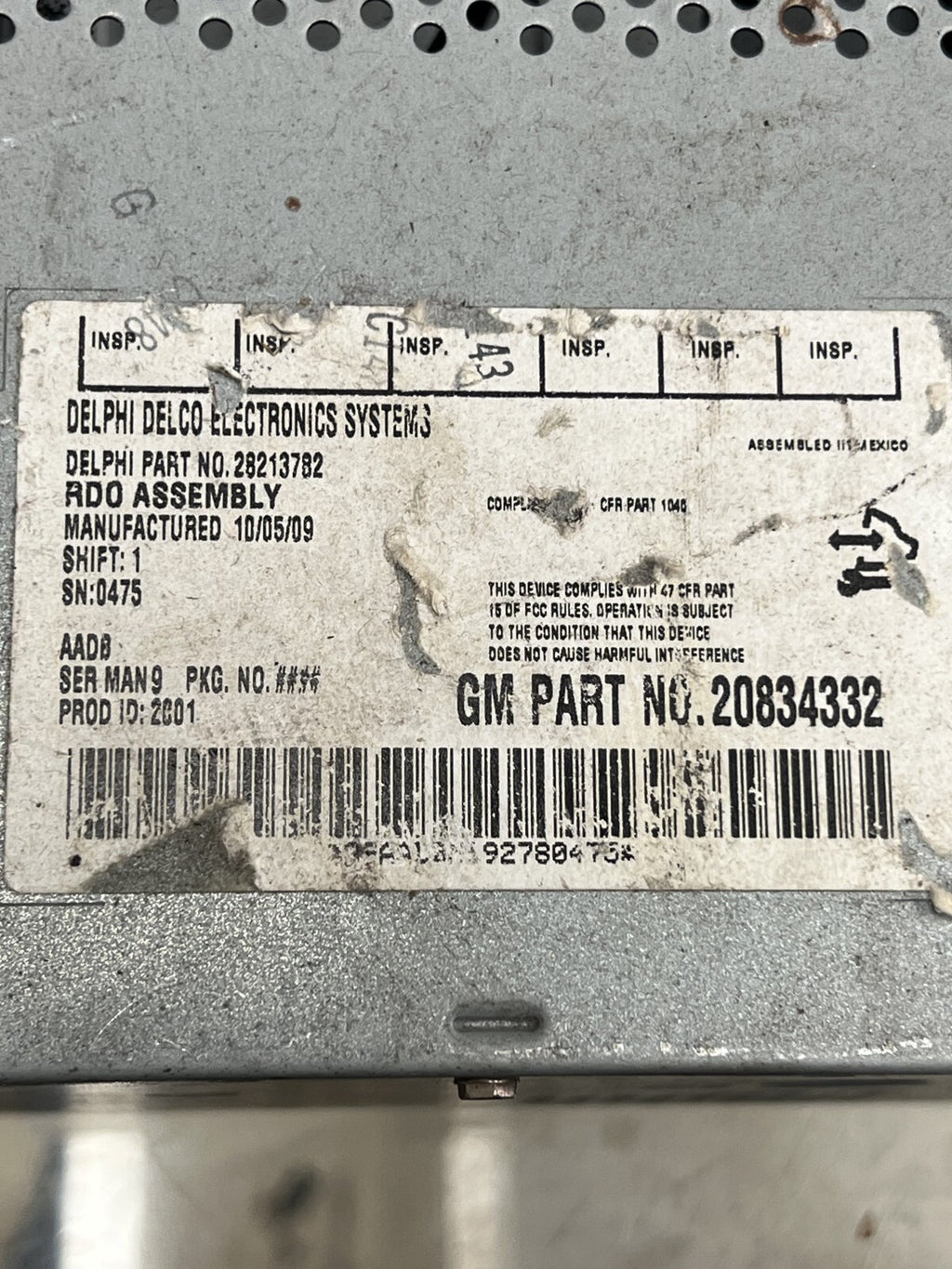 2008-2012 Chevrolet Malibu AM FM CD Player Radio Receiver OEM 28213782, 20834332