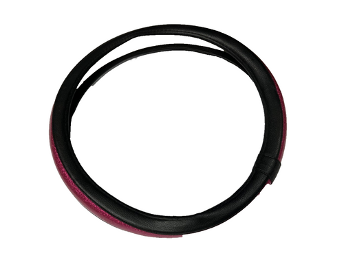 Steering Wheel Cover Black with Red Sparkling Glitter Design Universal Fit