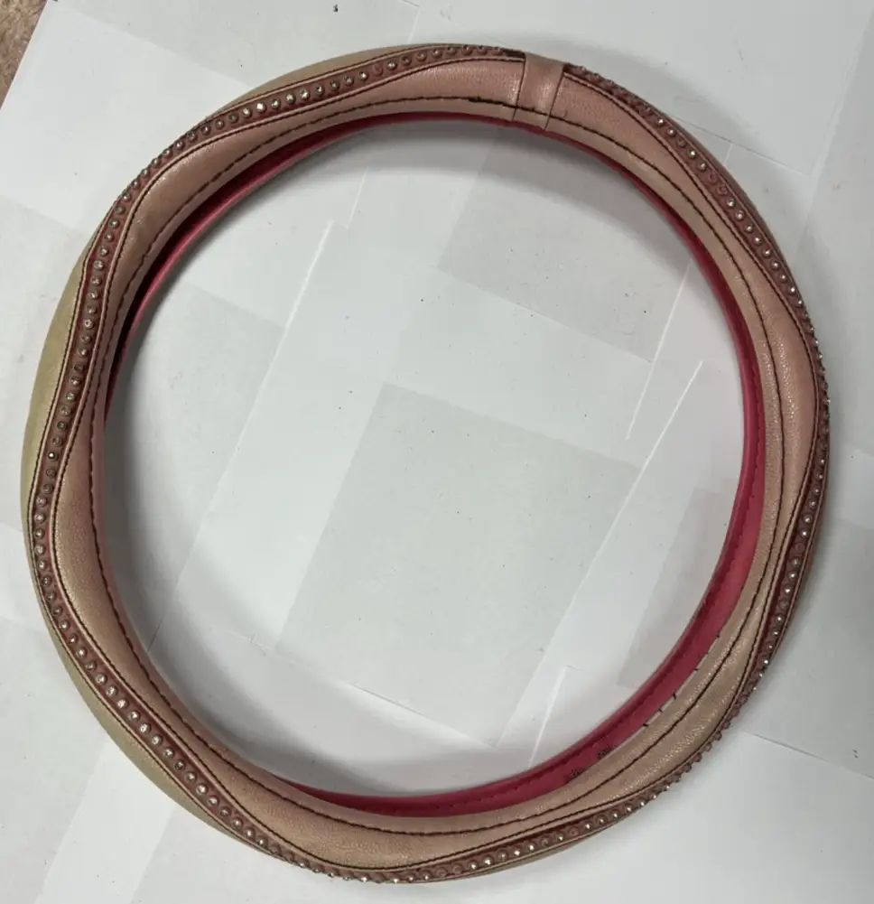 Steering Wheel Cover Pink with Beads Universal Fit for Decoration Design by Unbranded