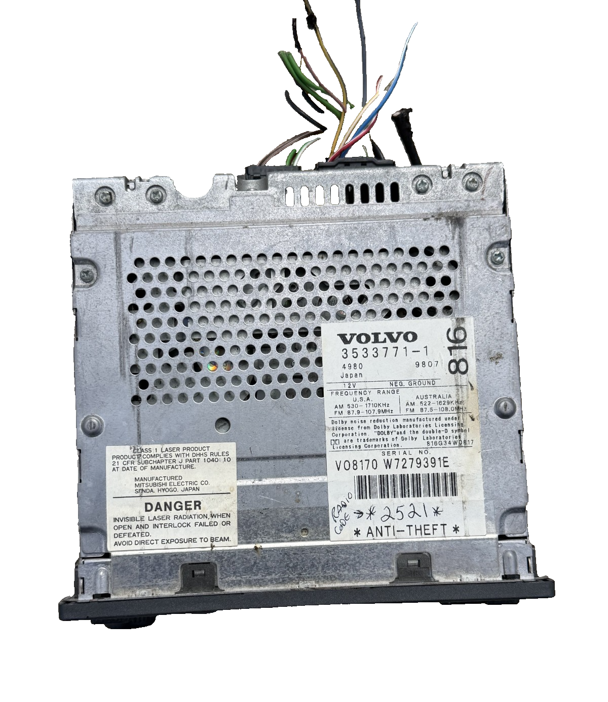 97 98 99 00 01 02 03 04 Volvo 850 S70 Radio Stereo AM FM CD Player 3533771 by Volvo