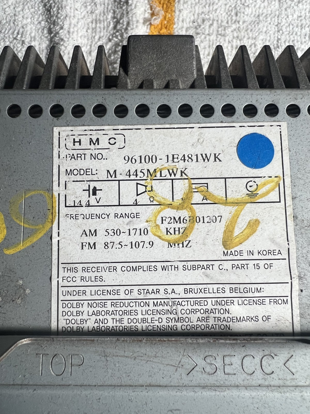 2005-2011 Hyundai Kia Stereo AM FM Radio CD Player Receiver OEM 96100 1E481WK