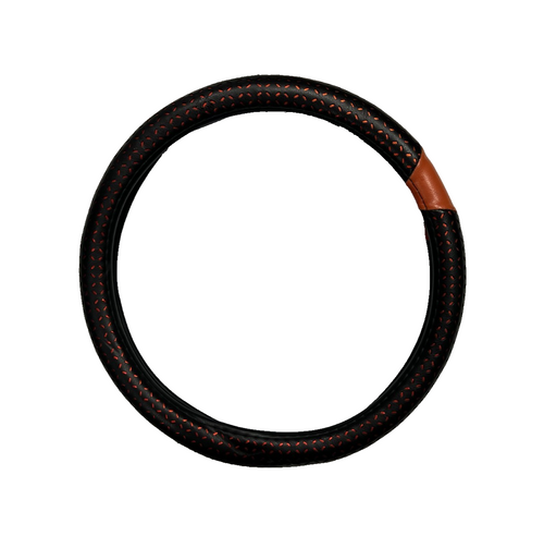 Universal Steering Wheel Cover Black Red with X like Pattern Design