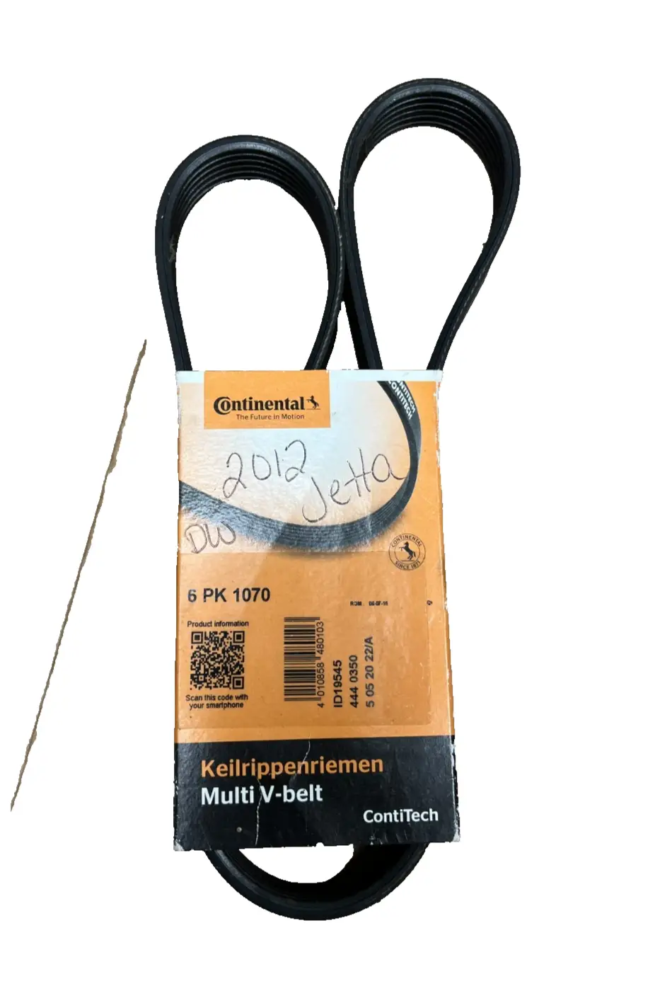 Continental Multi V-Belt Serpentine Belt 6PK1070 for 2012 Volkswagen Jetta by Continental