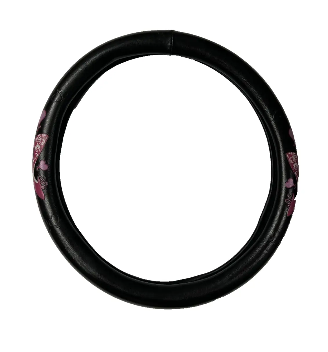 Steering Wheel Cover Ladies Lady Design Pink Black for Comfort Grip by Unbranded