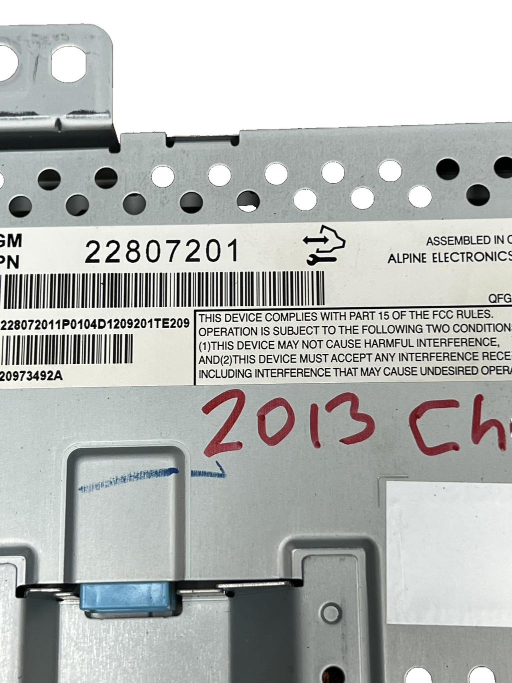 12 13 14 15 16 Chevrolet Equinox Dash Info Radio Display Screen OEM 22807201