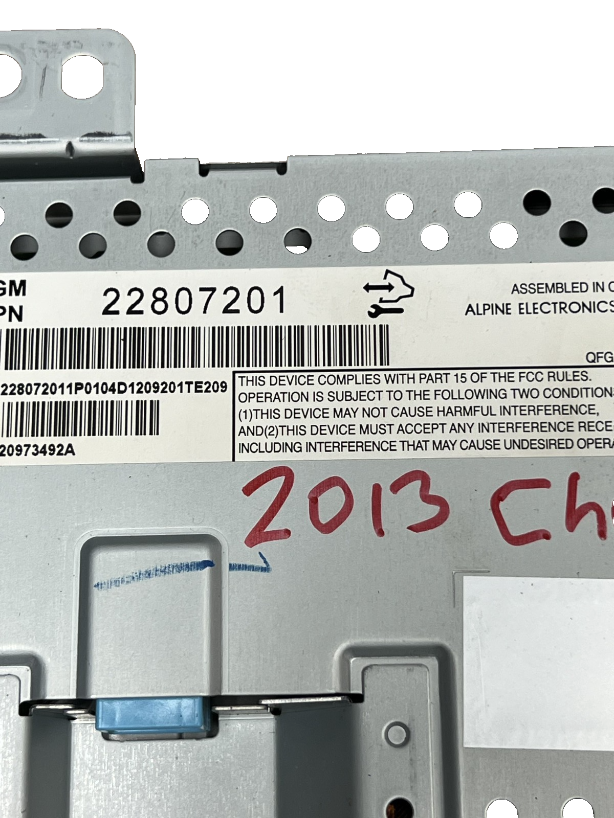 12 13 14 15 16 Chevrolet Equinox Dash Info Radio Display Screen OEM 22807201