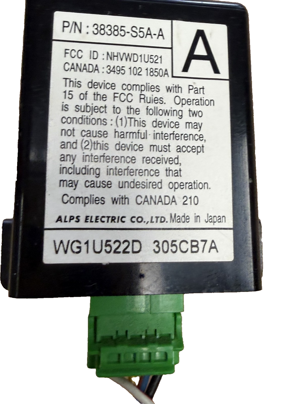 01 02 03 04 05 Honda Civic Keyless Entry Receiver Module 38385 S5A A, 305CB7A