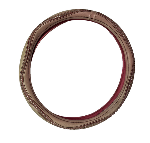 Steering Wheel Cover Pink with Beads Universal Fit for Decoration Design