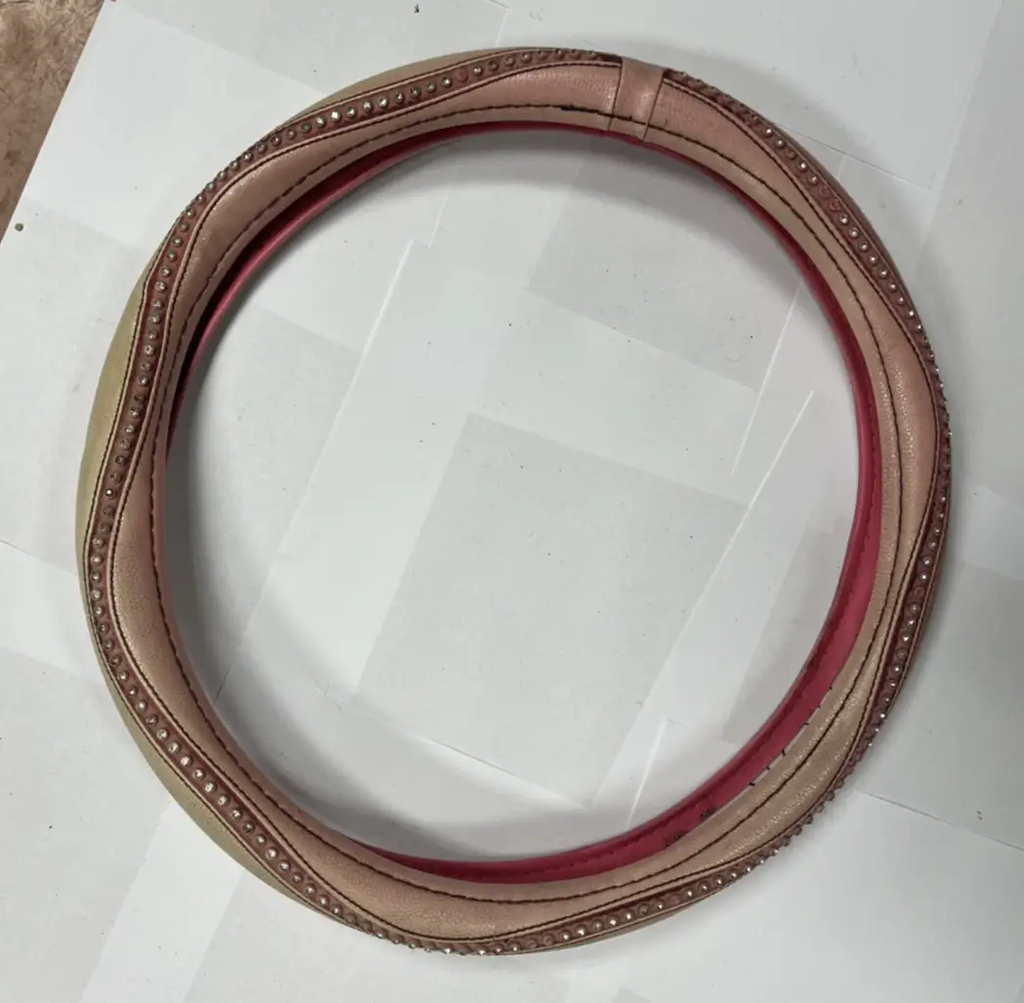 Steering Wheel Cover Pink with Beads Universal Fit for Decoration Design by Unbranded
