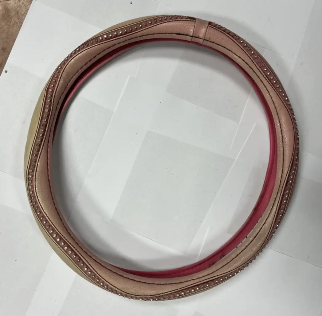 Steering Wheel Cover Pink with Beads Universal Fit for Decoration Design by Unbranded