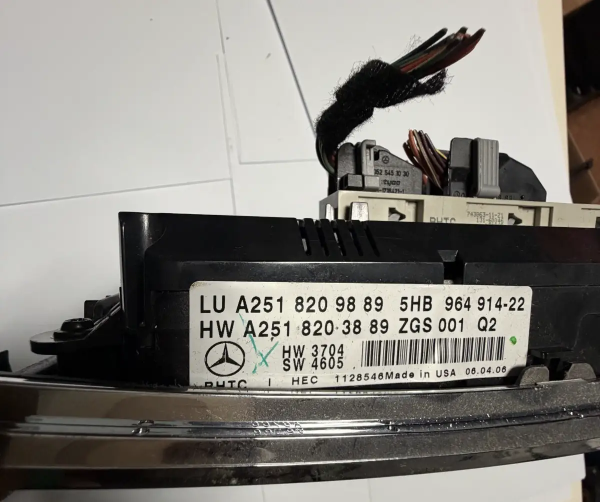 2006-2008 Mercedes-Benz W164 AC Heater Climate Control Panel 5HB 964 914 22 by Mercedes-Benz
