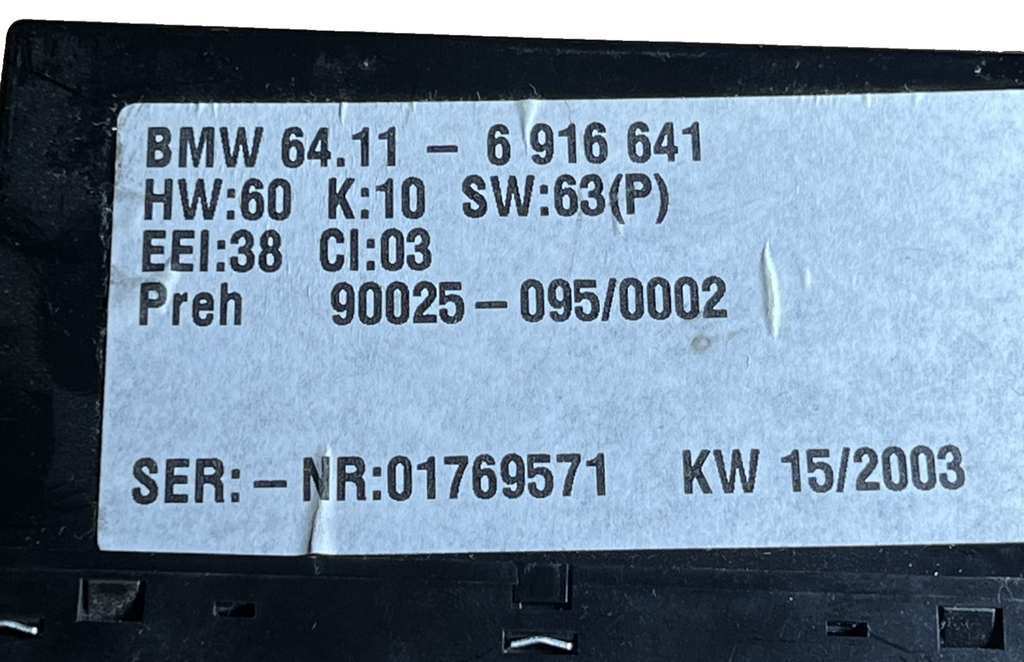 BMW AC Air Conditioning Heater Climate Control 6 916 641 fits 95-03 BMW E39