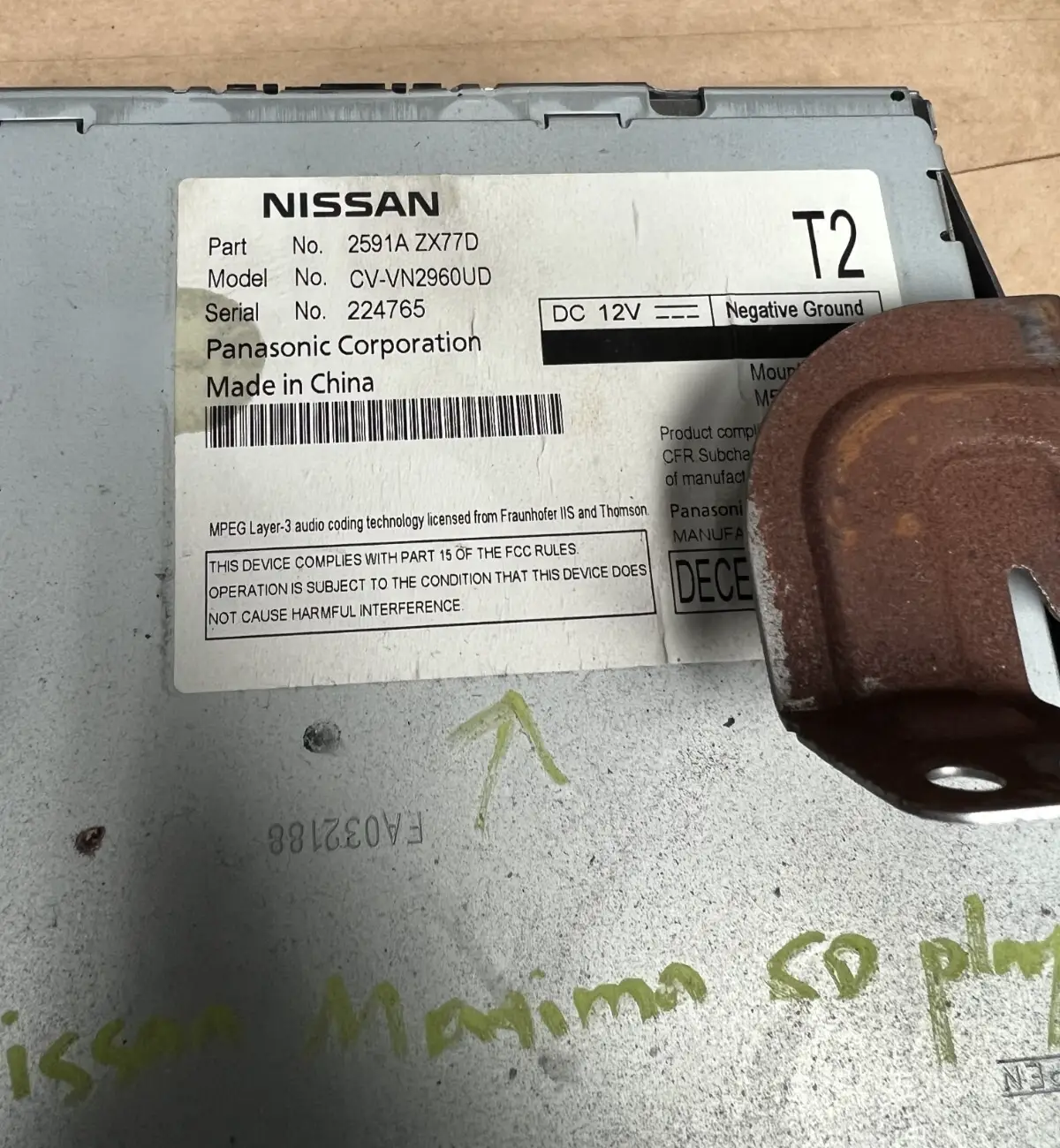 2010-2014 Nissan Maxima AM FM CD Player Radio Receiver OEM 2591A ZX77D by Nissan