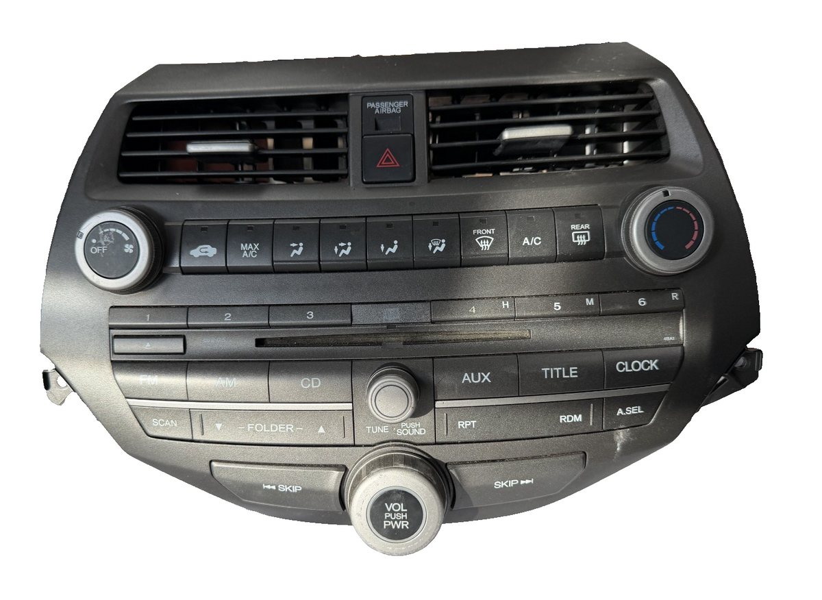 08-11 Honda Accord AM FM MP3 Single CD Radio Receiver Climate Control Panel by Honda
