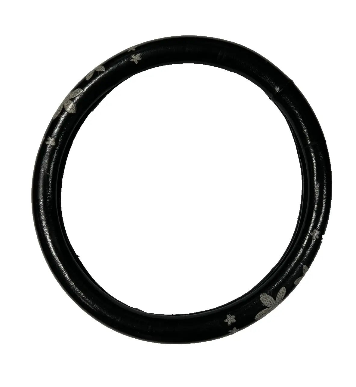 Universal Steering Wheel Cover with Flowers Design Black by Unbranded