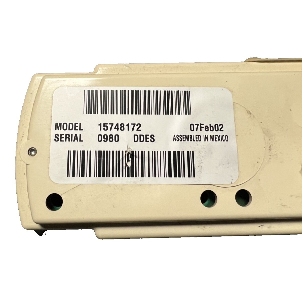 2000-2002 Chevrolet Tahoe Overhead Mount Rear Heat AC HVAC Control 15748172