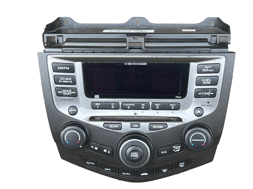 04-07 Honda Accord 6 CD Player Changer Radio Auto Climate Control 39175 SDA L