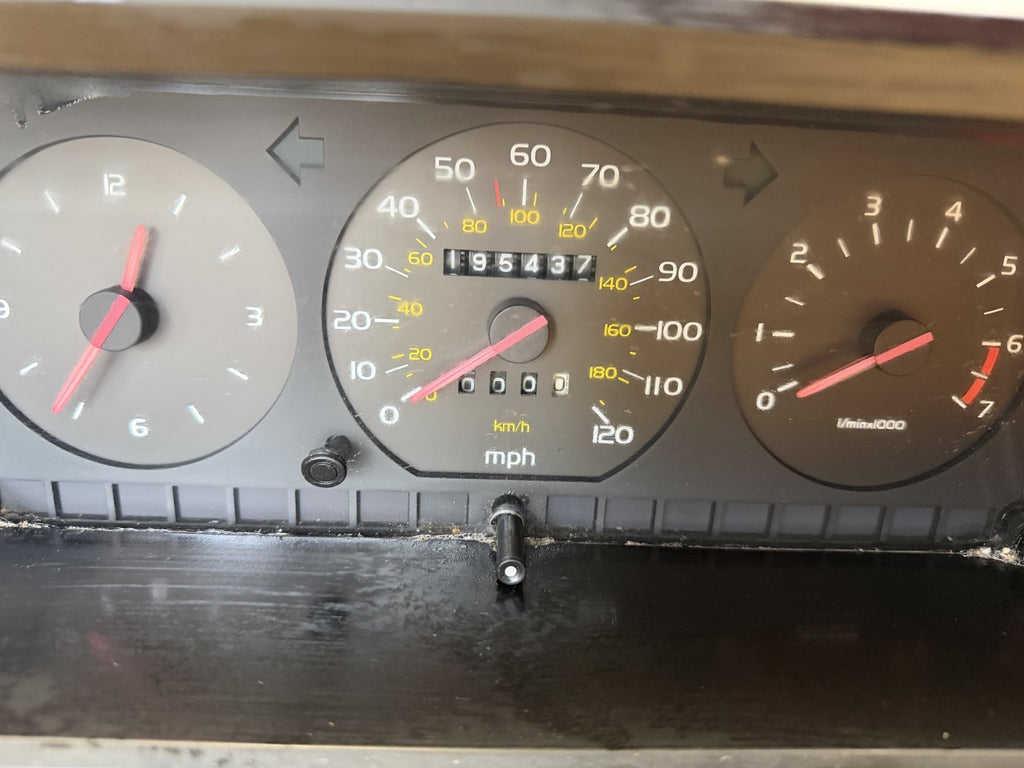 1989-1990 Volvo 740 Instrument Gauge Cluster Speedometer 1398736 Black