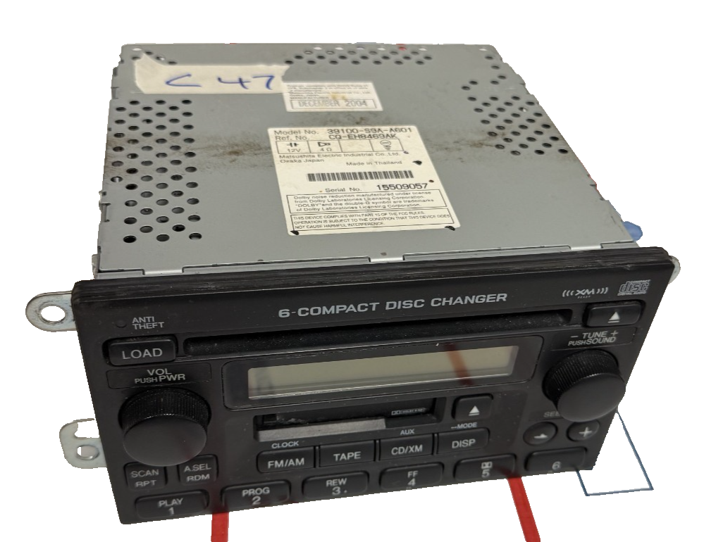 6 Disc Radio AM FM CD Cassette Player 39100 S9A A601 fits 06 2006 Honda CRV