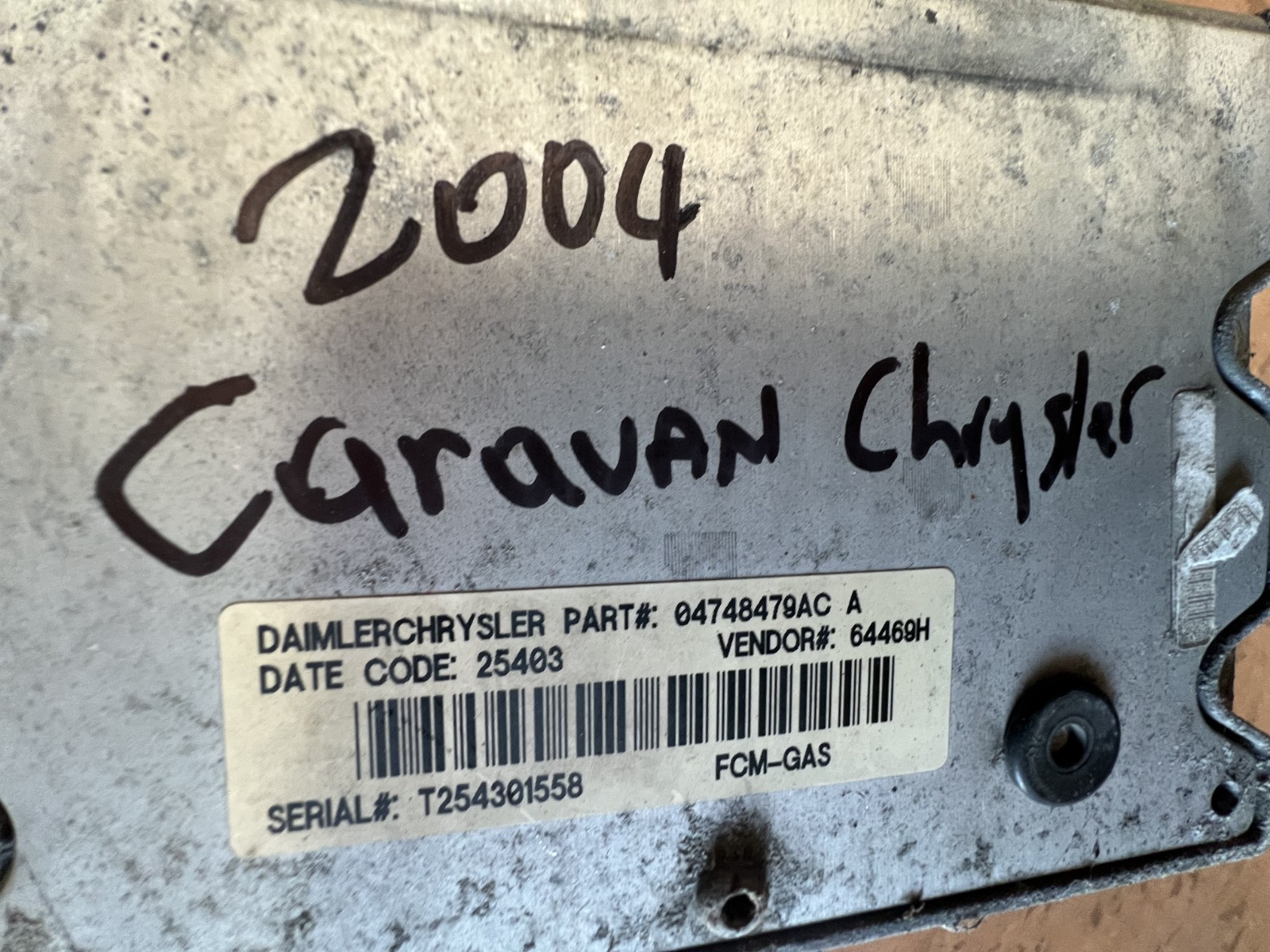 2004 2005 2006 2007 Dodge Caravan Engine Control Module ECM 04748479AC