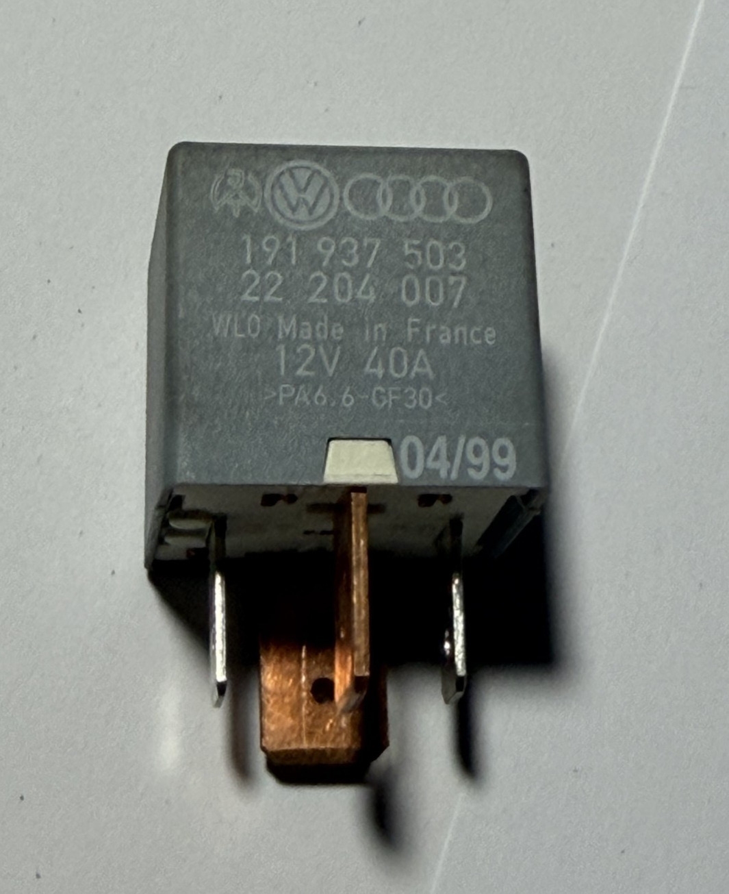 VW MK2 Golf Jetta Corrado Load Reduction Relay #18 191 937 503, 22 204 007
