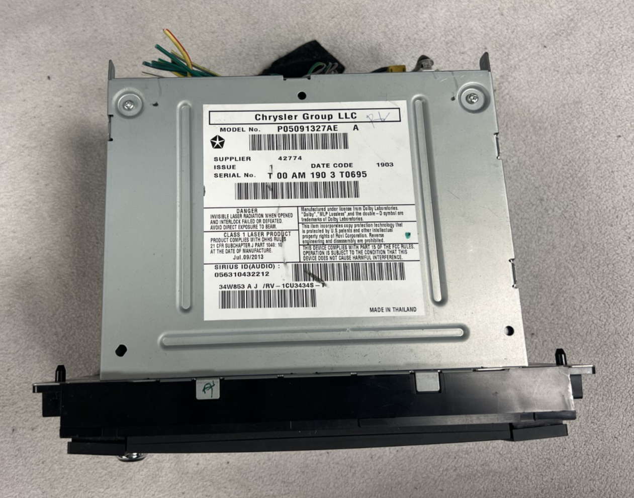 AM FM Satellite Radio Receiver 05091327AE fits 14 2014 Chrysler Town & Country