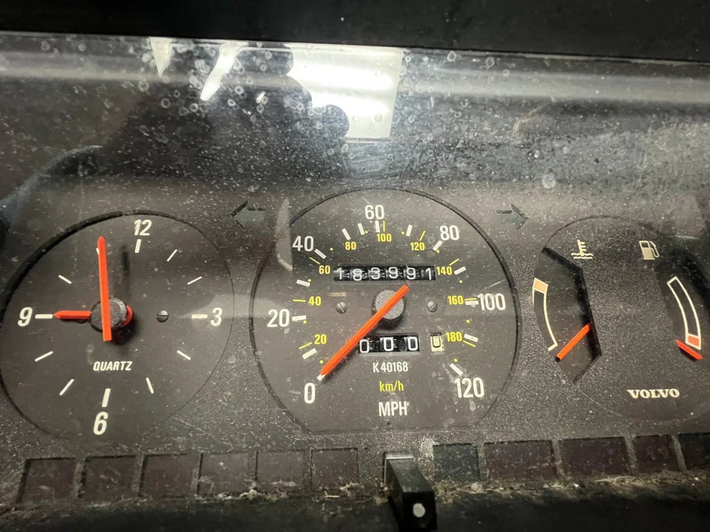 92 1992 Volvo 240 Speedometer Display Instrument Cluster Gauge Black by Unbranded