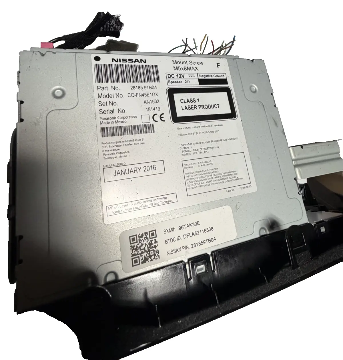 14-17 Nissan Rogue SV Audio Equipment Radio Receiver with Display 28185 9TB0A by Nissan