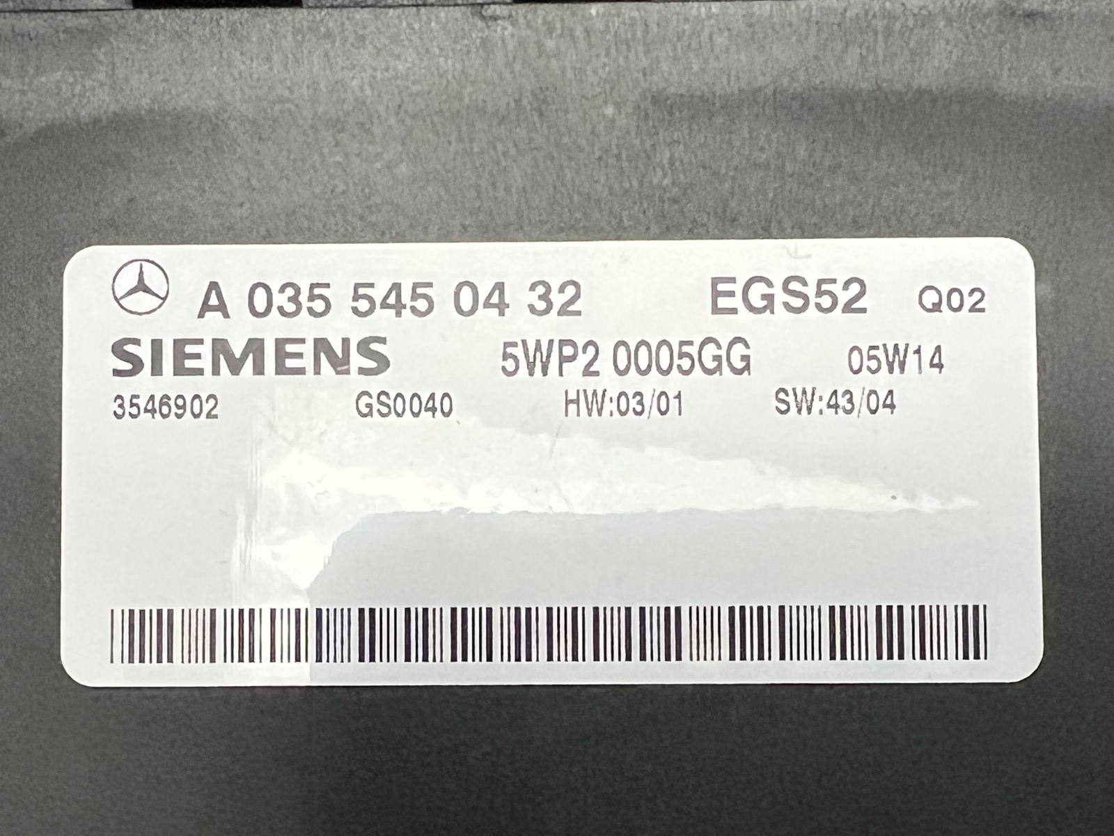 2004-2006 Mercedes W220 S-Class Transmission Control Module A 035 545 04 32