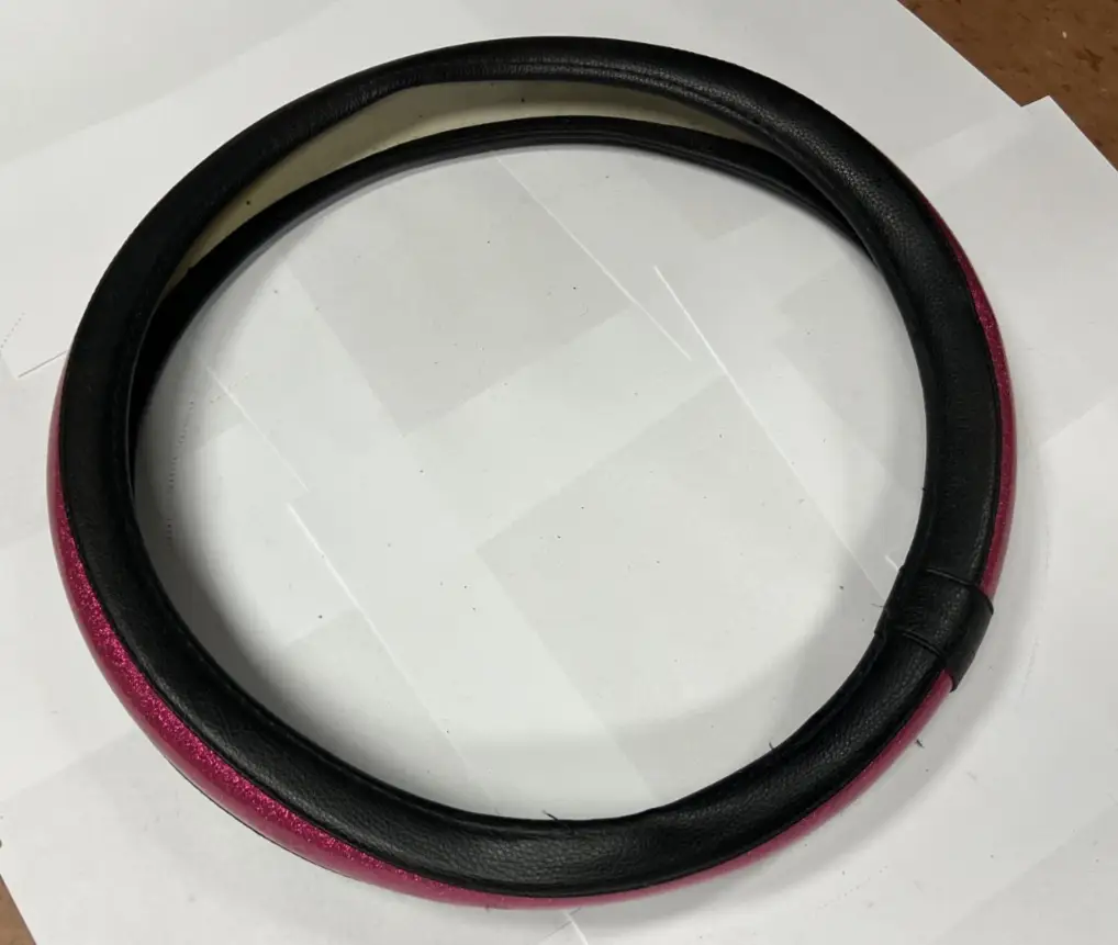Steering Wheel Cover Black with Red Sparkling Glitter Design Universal Fit by Unbranded