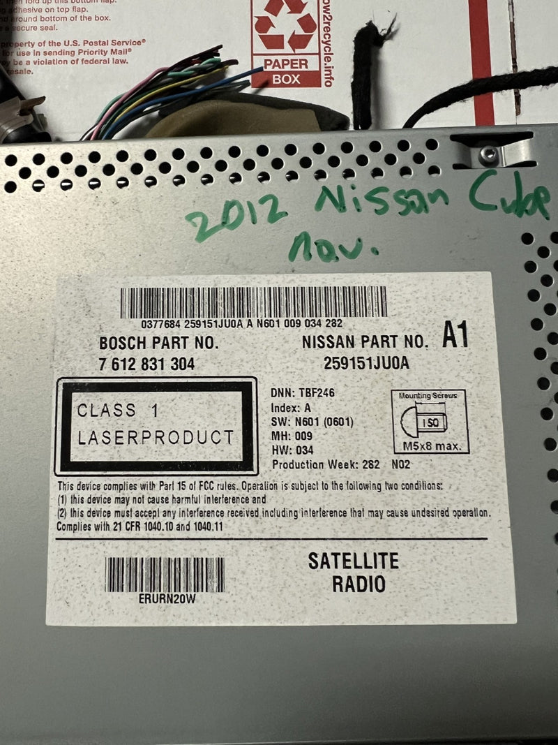 2012 2013 2014 12 13 14 Nissan Juke AM FM Stereo CD Receiver 259151JU0A