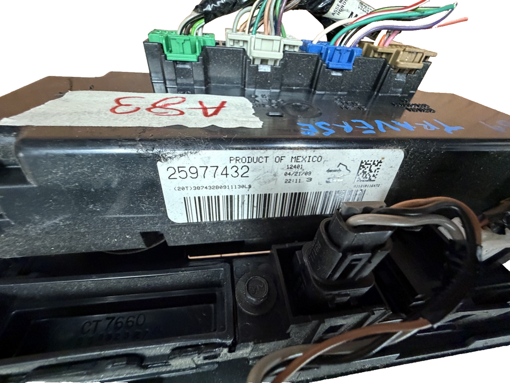 2009-2012 Chevrolet Traverse Dash Trim Bezel Temperature Climate Control