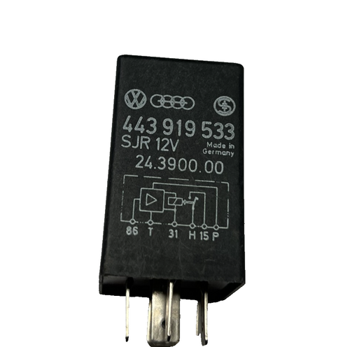 Volkswagen Audi Heated Seat Relay 12V OEM 443 919 533, 24.3900.00 Black